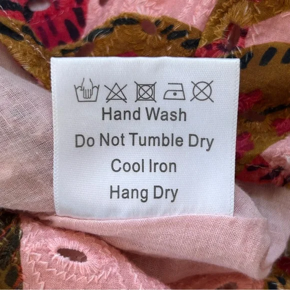 Anthropologie Kourt “Robbie” Cotton Eyelet Mini Dress, Tropical Palm Print - Picture 11 of 12